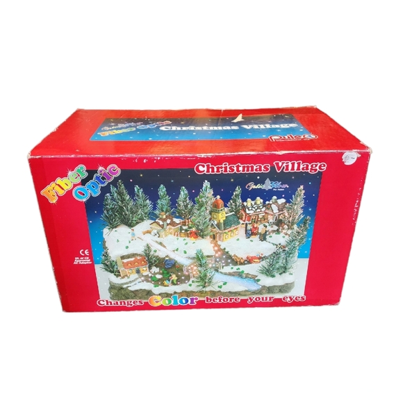 Christmas Village Holiday Vintage Pule International Fiber Optic